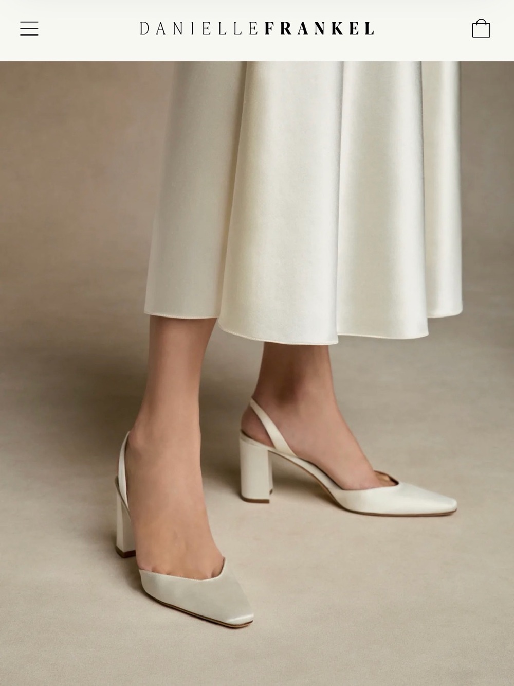 Danielle Frankel JUNO Cream Slingback Block Heels